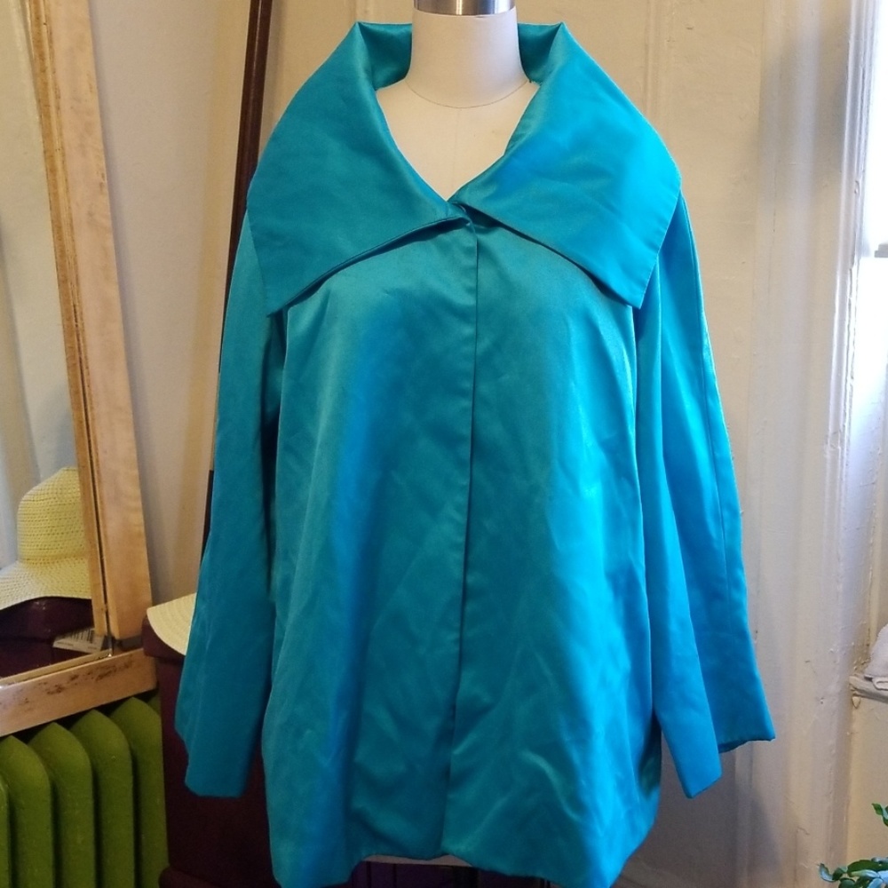 Adrienne Landau Blue Sateen Jacket 1x